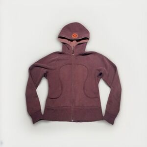 Lululemon‎ Scuba Hoodie Zip Up Jacket Sweatshirt Burgundy Color Women's Size 8